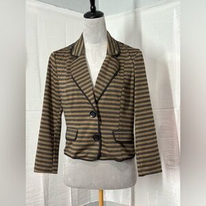 Forever 21 Striped Blazer Brown Black Size M